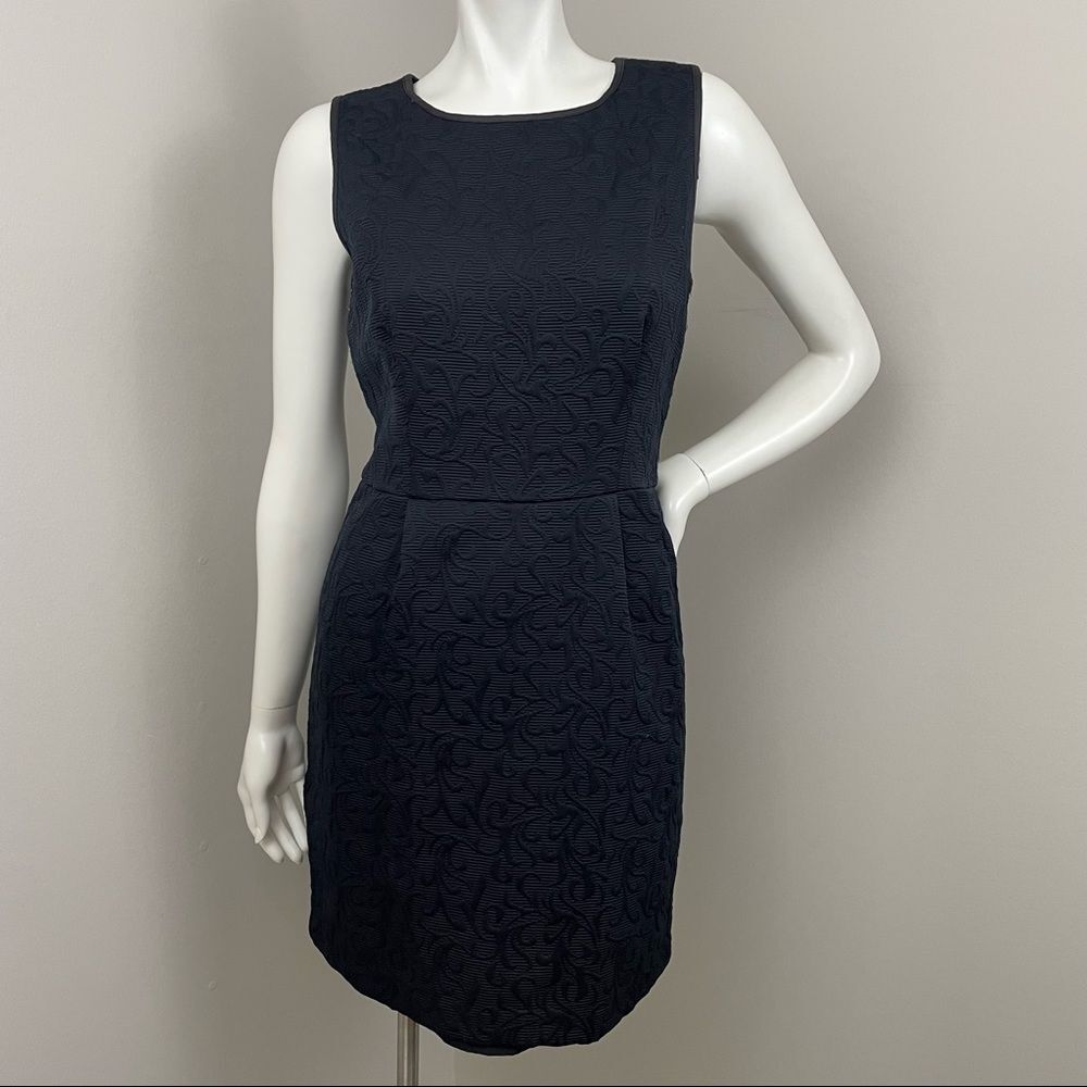WILLOW & CLAY Black Floral Fleur de Lis Print Fit & Flare Dress